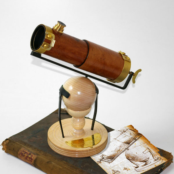 Isaac Newton's first telescope - hand-made replica of the original